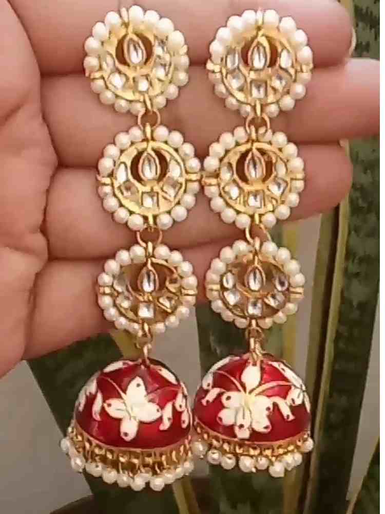 RESHMA RED LONG JHUMKAS