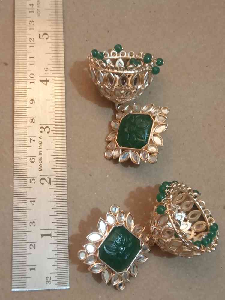ABERAA GREEN JHUMKAS