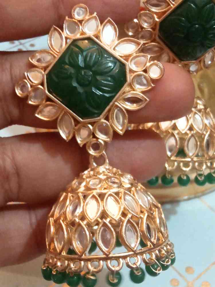 ABERAA GREEN JHUMKAS