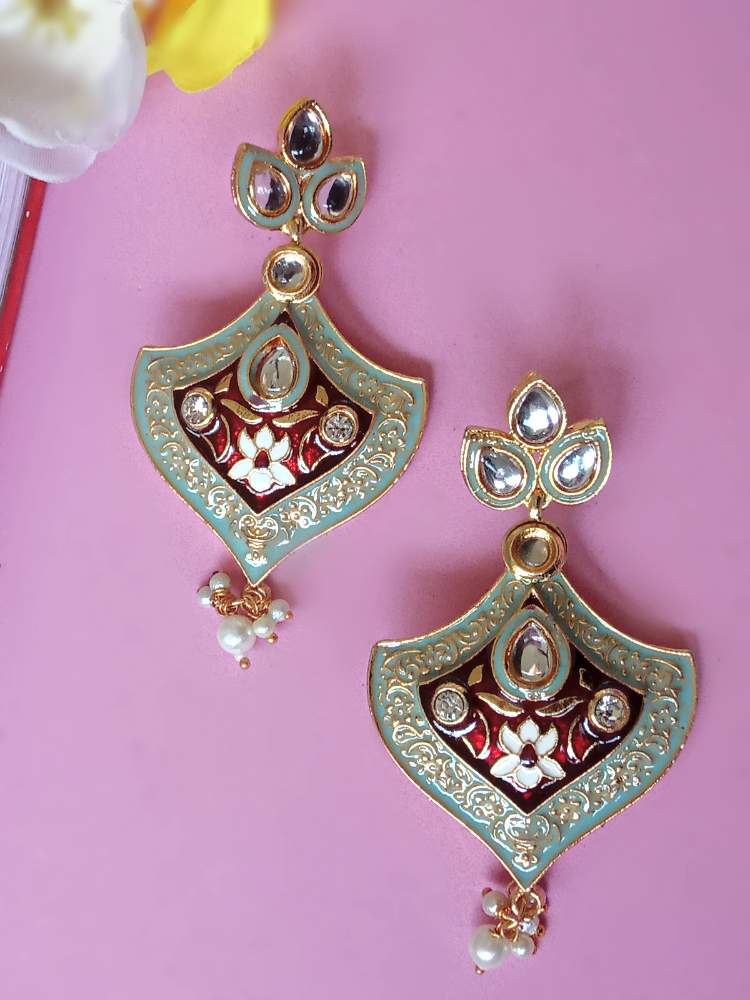 BHAIRAVI MAROON BLUE DANGLERS