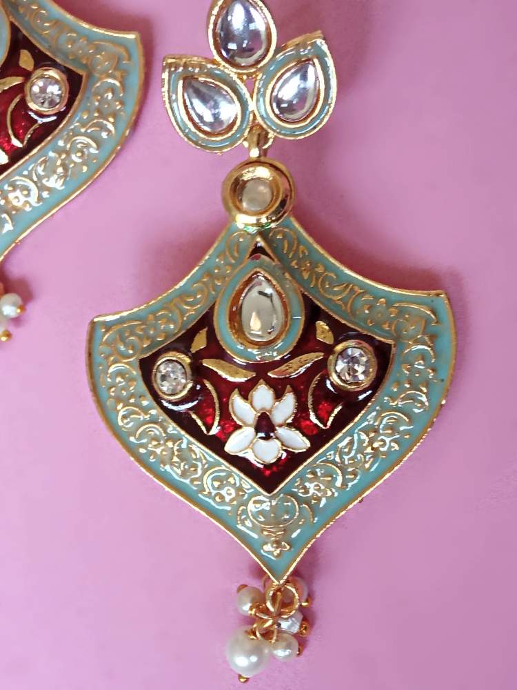 BHAIRAVI MAROON BLUE DANGLERS
