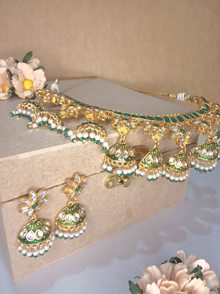 RONAK GREEN JEWELLERY SET