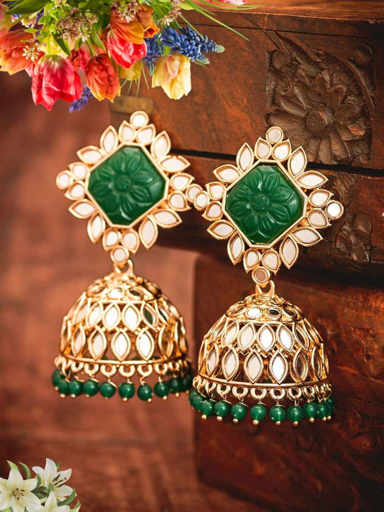 ABERAA GREEN JHUMKAS