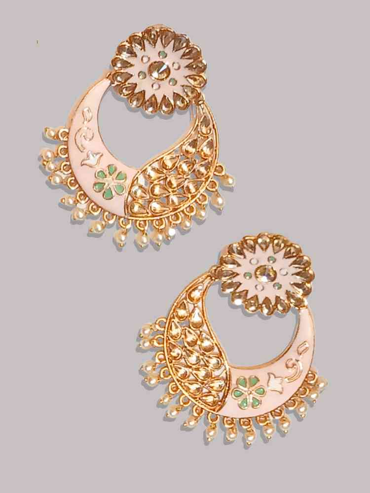 PUSHPA PEACH CHANDBALI DANGLERS