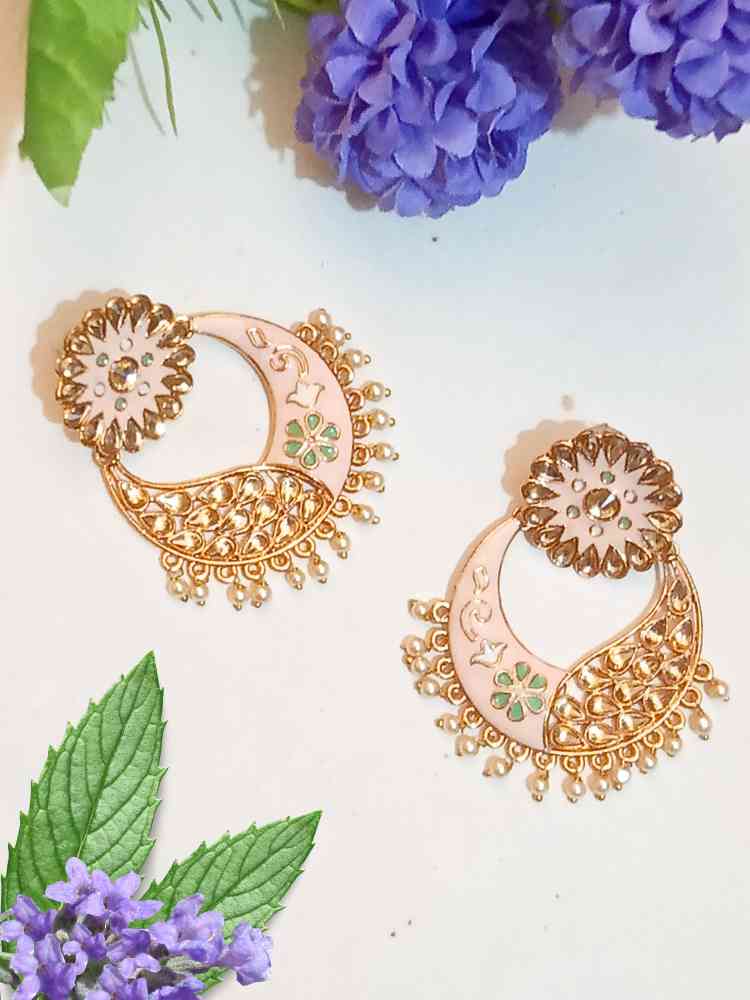 PUSHPA PEACH CHANDBALI DANGLERS