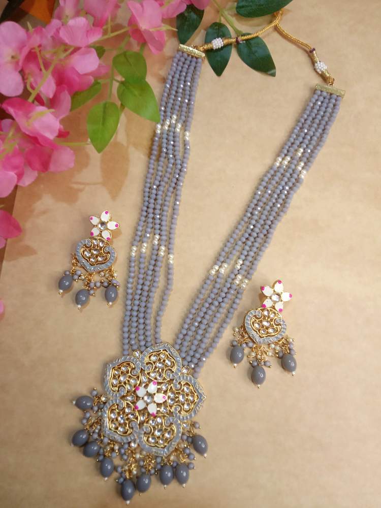 DEEPSHIKHAA GREY JEWELLERY SET