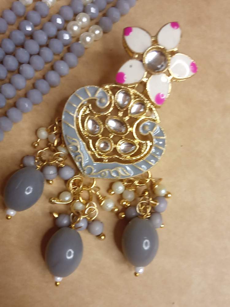 DEEPSHIKHAA GREY JEWELLERY SET