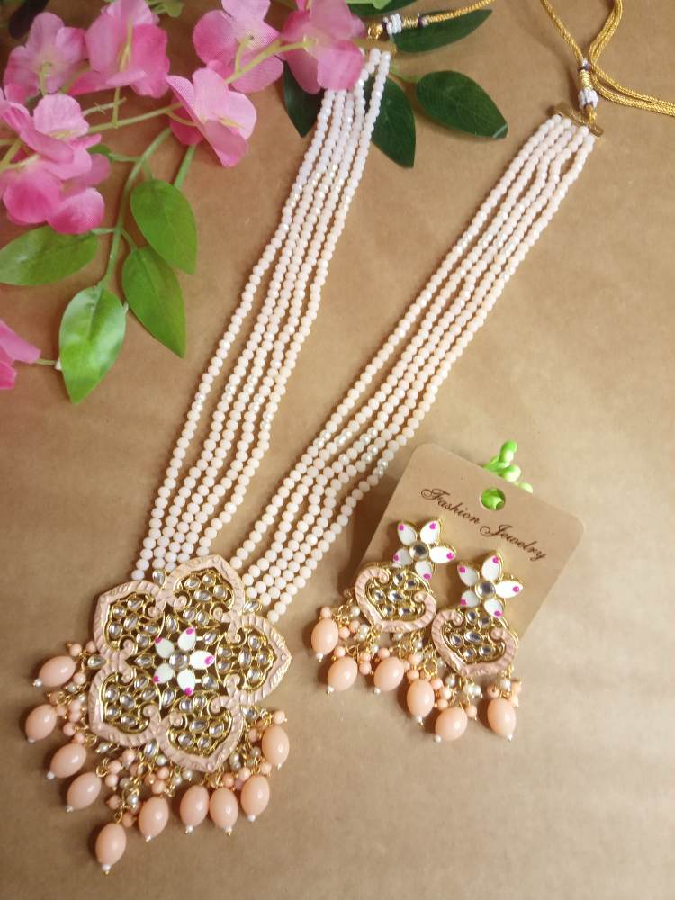 DEEPSHIKHAA PEACH JEWELLERY SET