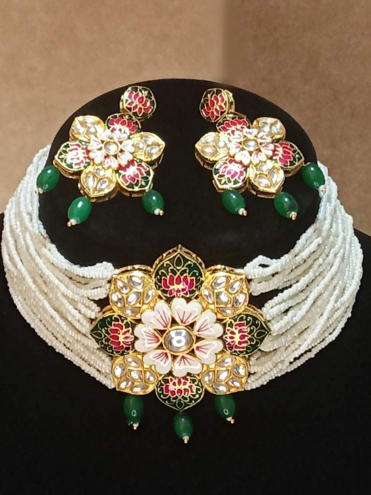 RATI RED GREEN JEWELLERY SET