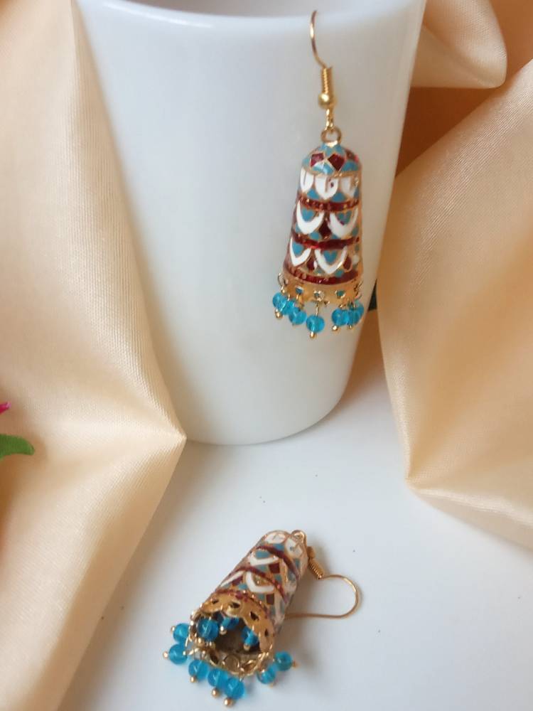 AADYAA BLUE MINI JHUMKIS