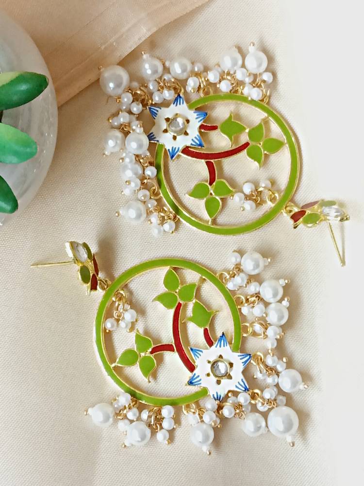 BAHAARAA GREEN RED DANGLERS