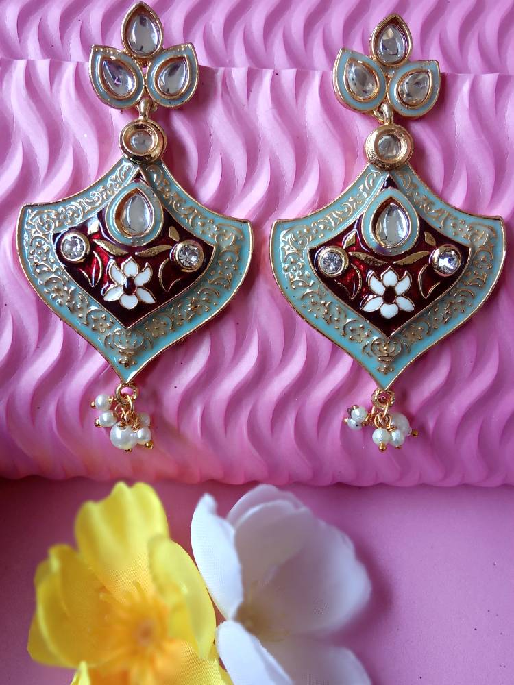 BHAIRAVI MAROON BLUE DANGLERS