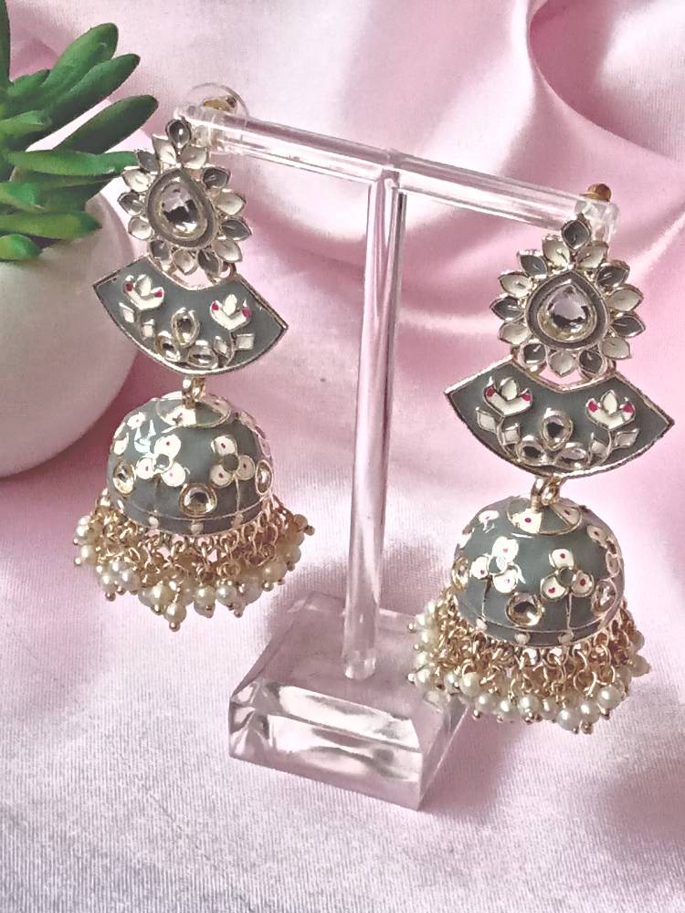 MOHA GREY LONG JHUMKAS