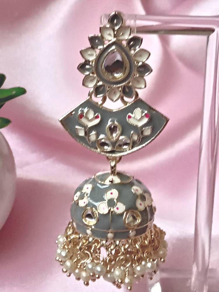 MOHA GREY LONG JHUMKAS