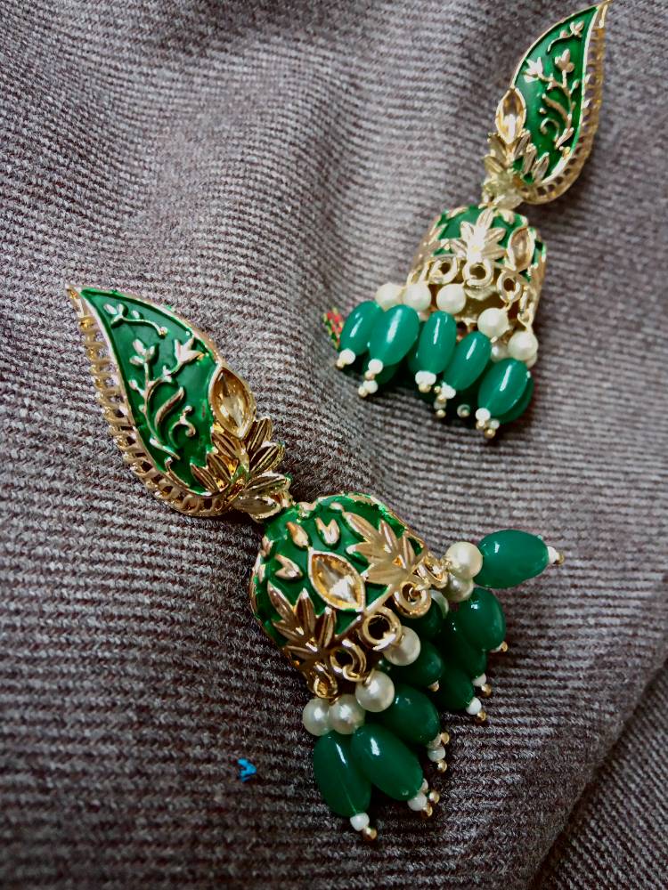 NIRJA GREEN JHUMKAS
