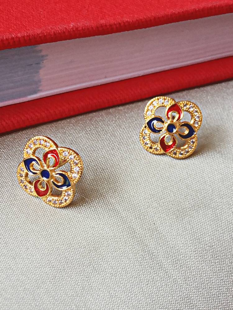 SUVARNA BLUE RED STUDS