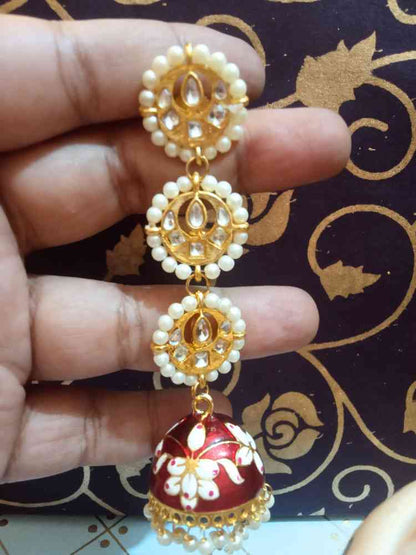 RESHMA RED LONG JHUMKAS