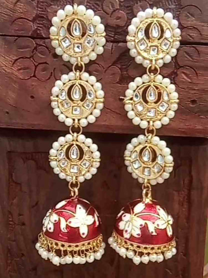 RESHMA RED LONG JHUMKAS