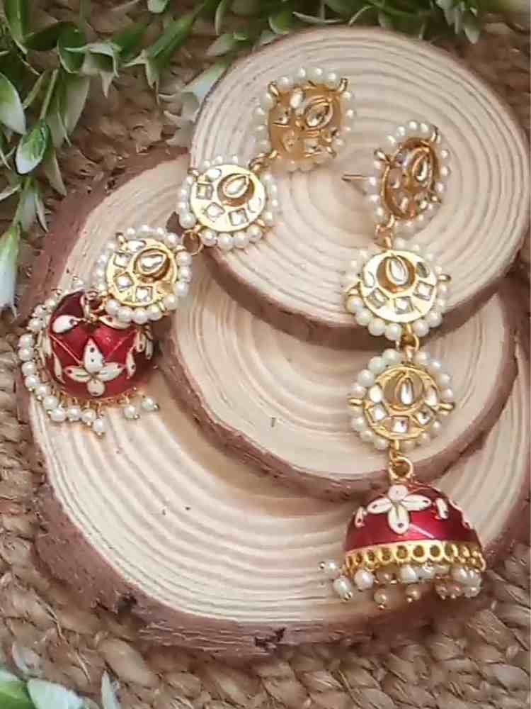 RESHMA RED LONG JHUMKAS