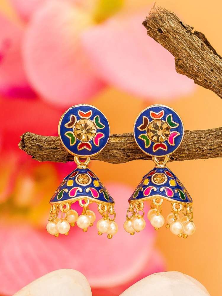 RUHI BLUE MULTI-COLOR JHUMKAS