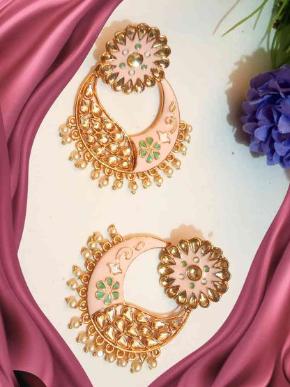 PUSHPA PEACH CHANDBALI DANGLERS