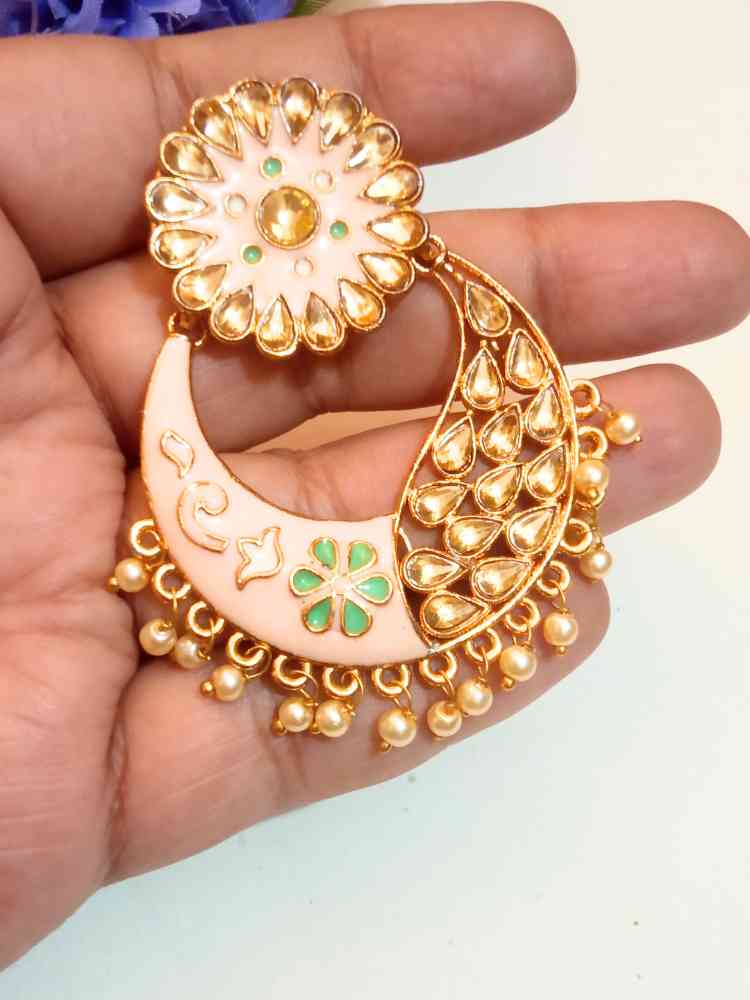 PUSHPA PEACH CHANDBALI DANGLERS