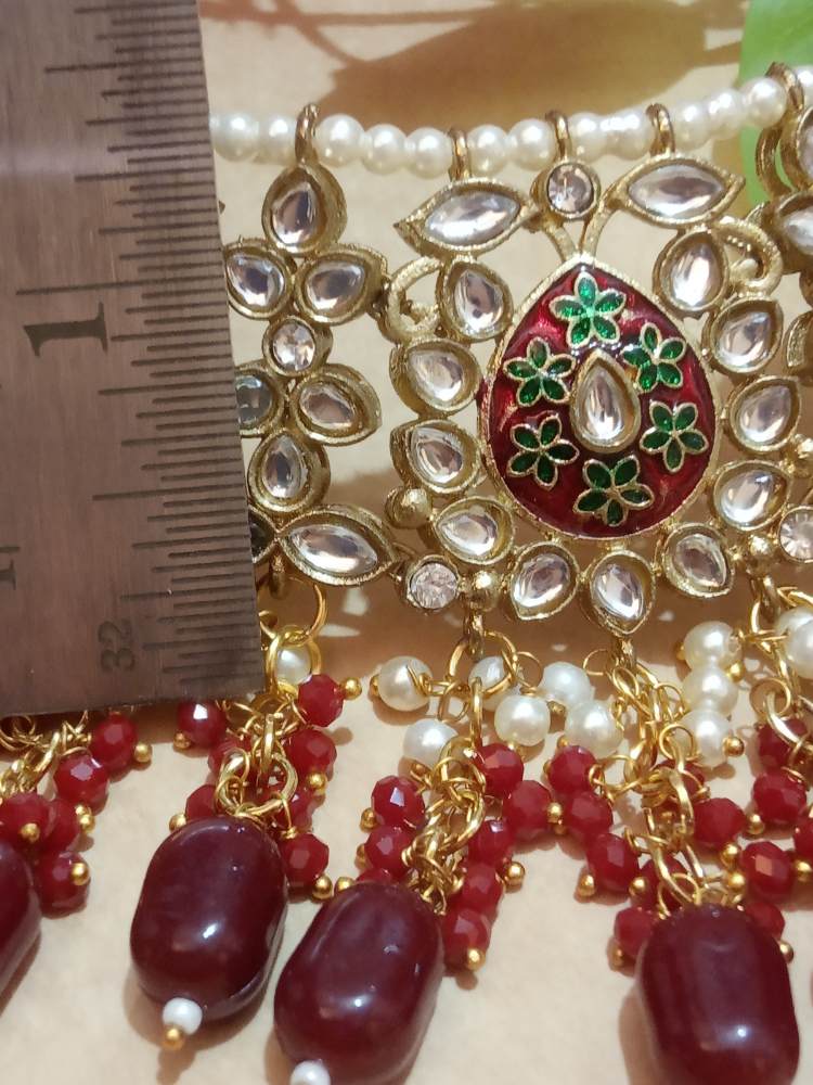 GUNJAN MAROON JEWELLERY SET
