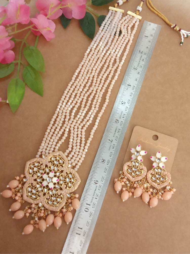 DEEPSHIKHAA PEACH JEWELLERY SET