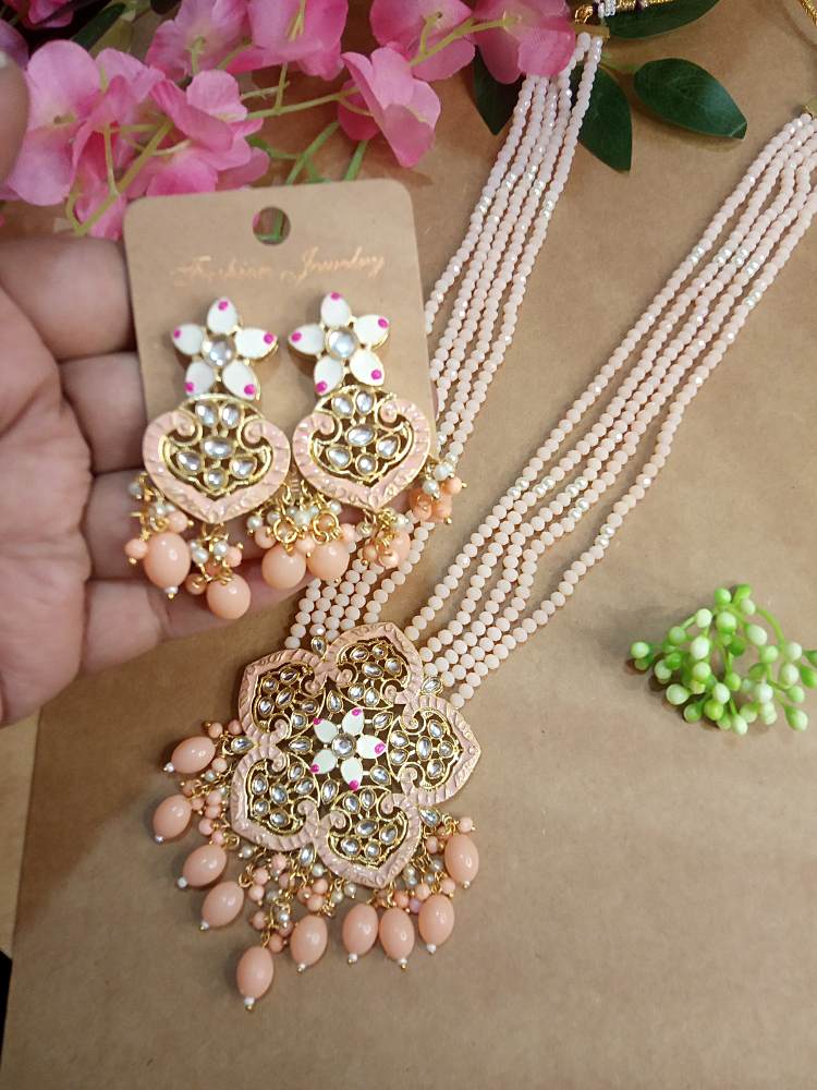 DEEPSHIKHAA PEACH JEWELLERY SET