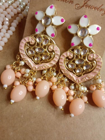 DEEPSHIKHAA PEACH JEWELLERY SET