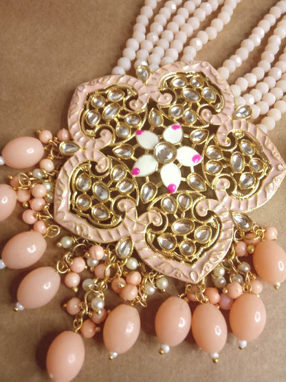 DEEPSHIKHAA PEACH JEWELLERY SET