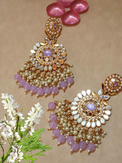 AAIINAA PURPLE CHANDBALI DANGLERS