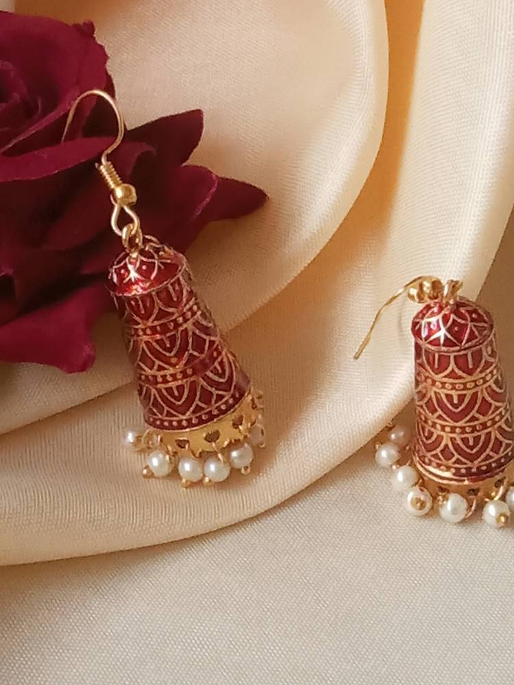 AADYAA MAROON MINI JHUMKIS