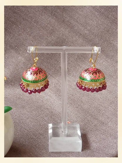 AAMRAPUSHPA RED MAROON JHUMKAS