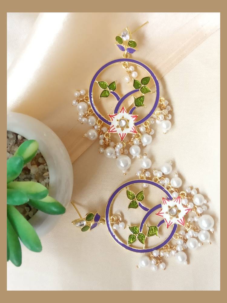 BAHAARAA PURPLE GREEN DANGLERS