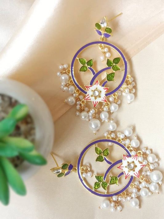 BAHAARAA PURPLE GREEN DANGLERS