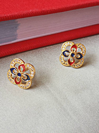 SUVARNA BLUE RED STUDS