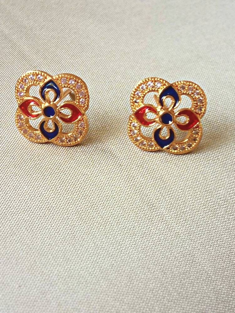 SUVARNA BLUE RED STUDS