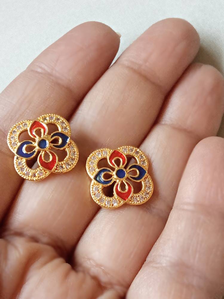 SUVARNA BLUE RED STUDS